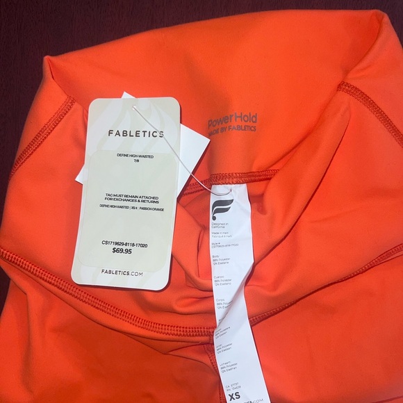 Fabletics PowerHold Vibrant Orange Leggings 7/8 - Picture 2 of 4